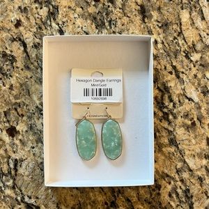 Mint and Gold Dangle Earrings